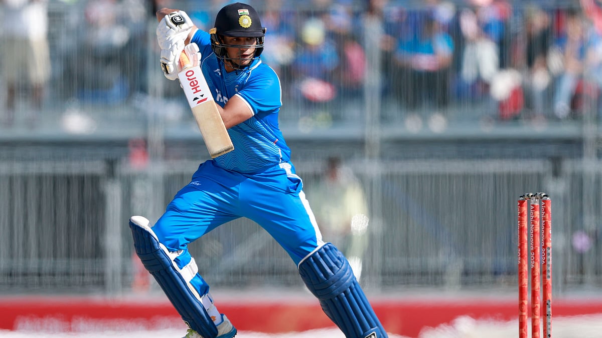Abhishek Sharma during the match against Pakistan in the Asian Games cricket final. - | Photo: BCCI/X