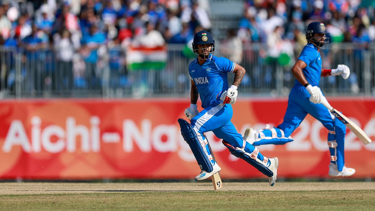 Ishan Kishan and Shreyas Iyer in action during India vs Pakistan Asian Games 2026 final.  - BCCI/X