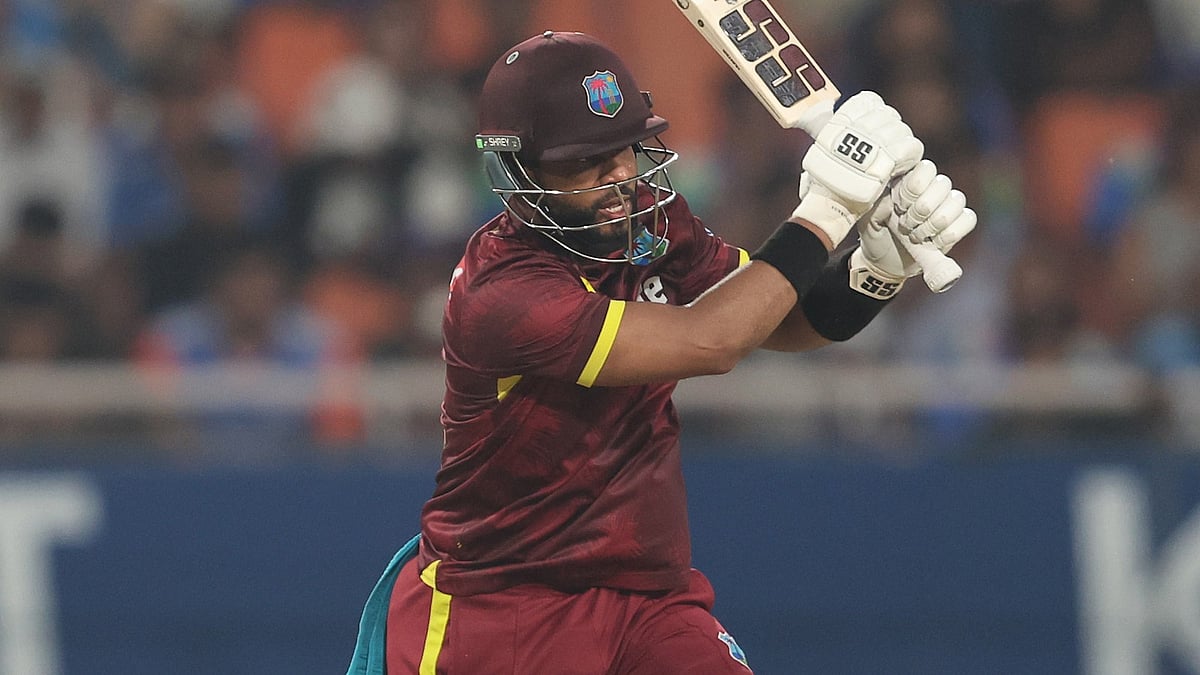 West Indies captain Shai Hope plays a shot during the 3rd ODI against India in New Chandigarh - X