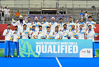 India Thrash Malaysia 5-1 To Defend Asian Games Hockey Gold, Seal LA28 Ticket | Photo: AP/Dita Alangkara : Gold medalist India pose after the men's hockey medal ceremony at the Asian Games in Gifu, Japan, Saturday, Oct. 3, 2026.