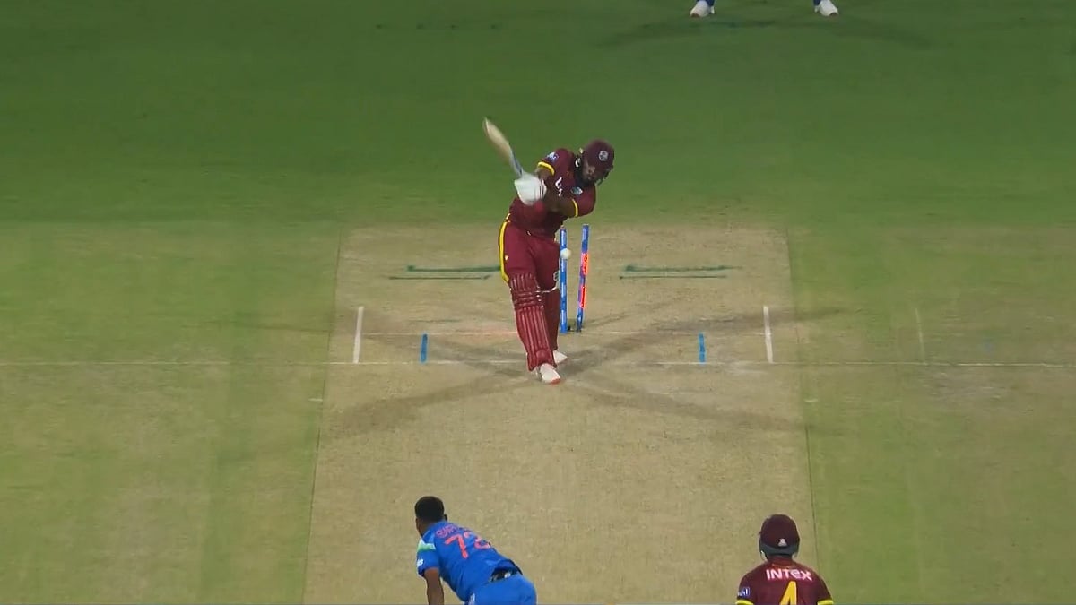 Mohammed Siraj cleans up windies opener John Campbell during India vs West Indies 3rd ODI in Chandigarh - X/BCCI