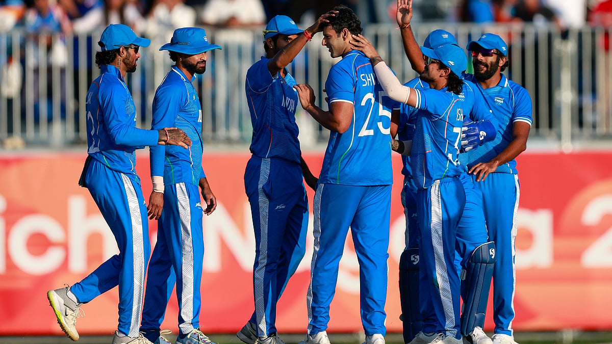 India men's cricket team during the Asian Games 2026 cricket final against Pakistan on October 3rd. - | Photo: X/BCCI
