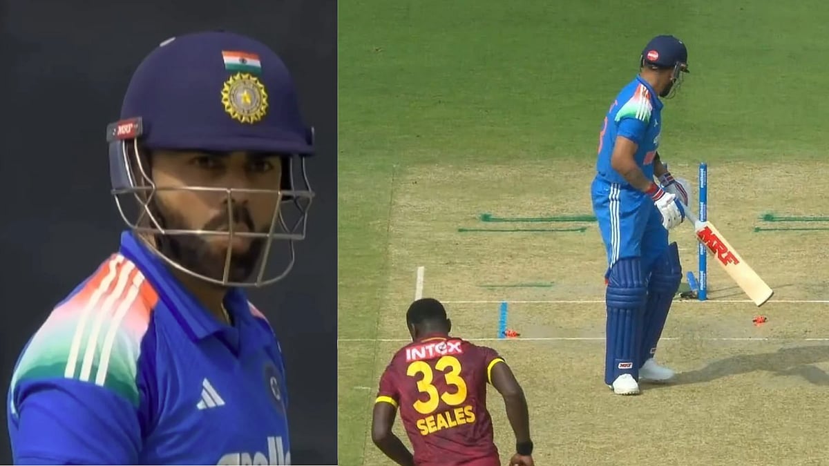 Virat Kohli's Reaction After He Got Out To Jayden Seales in the 3rd ODI against West Indies - | Photo: JioHotstar (Screengrab)
