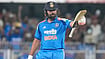 | Photo: AP/ Anupam Nath : India's Rohit Sharma celebrates his century during the second one-day international cricket match between India and West Indies in Guwahati, India, Wednesday, Sept. 30, 2026.
