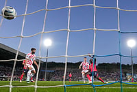 Three Lions Roar In Rijeka: England Hand Croatia Historic 7-0 Defeat In UEFA Nations League 2026-27 | Photo: AP/Darko Bandic : England's Bukayo Saka, right, scores during the Nations League soccer match between Croatia and England in Rijeka, Croatia, Saturday, Oct. 3, 2026.