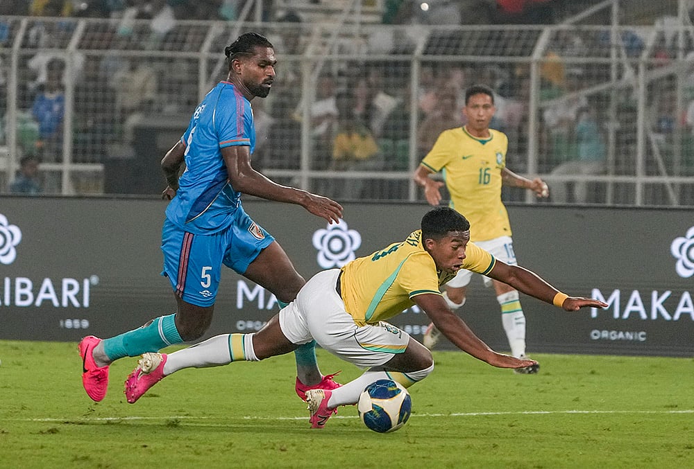 India vs Brazil football International friendly highlights Indias Bijoy Verghese