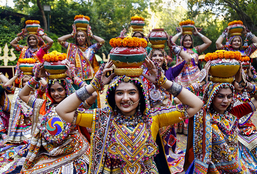 Preps for Navratri festival in Ahmedabad