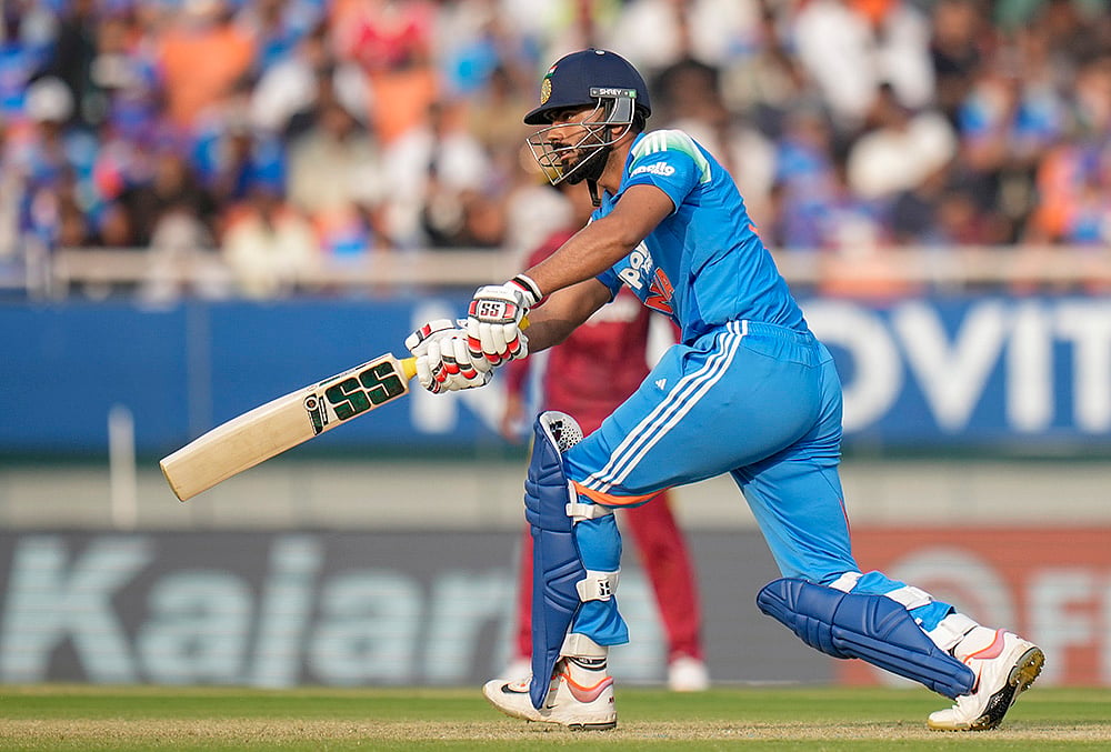 India vs West Indies 3rd ODI 2026 Indias Ruturaj Gaikwad plays a shot