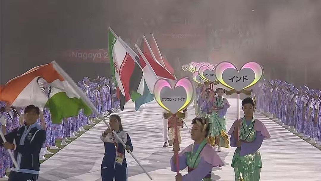India's Trap Shooter Neeru Dhanda As Flag Bearer At The Asian Games 2026 Closing Ceremony On Saturday, October 4th. - | Photo: Sonyliv (Screengrab)