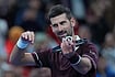 | Photo: AP/Achmad Ibrahim : Novak Djokovic, of Serbia, celebrates after defeating Alexander Zverev, of Germany, in the men's singles quarterfinals match at the China Open tennis tournament in Beijing, Sunday, Oct. 4, 2026.