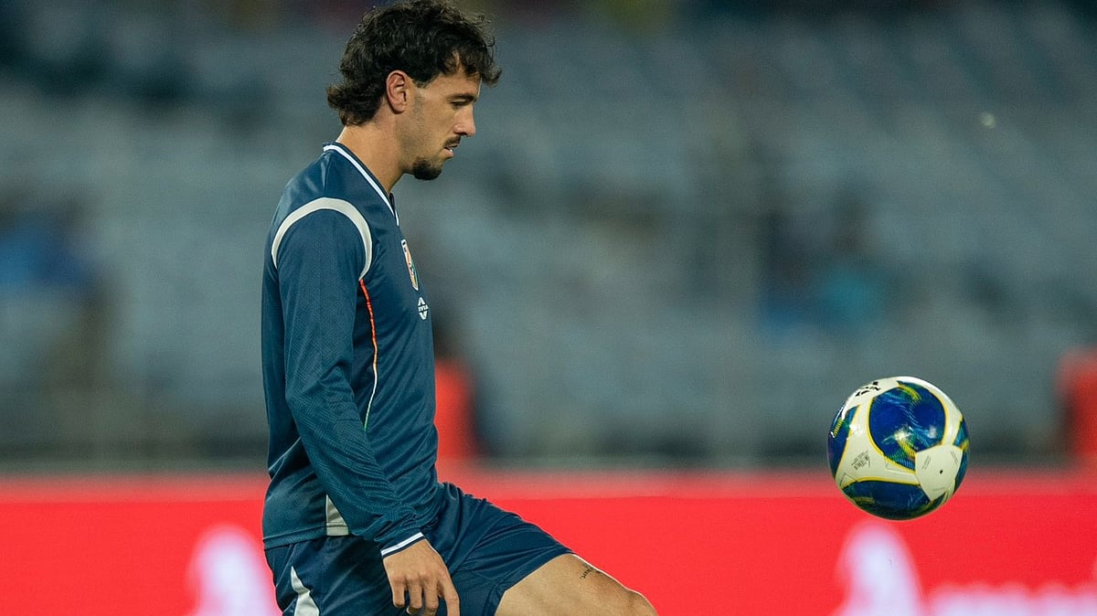 Ryan Williams practices before the match against Uruguay - | Photo: X/IndianFootball