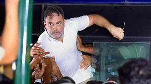 Photos: INC Sources : Rahul Gandhi Detained At Akashvani Bhavan