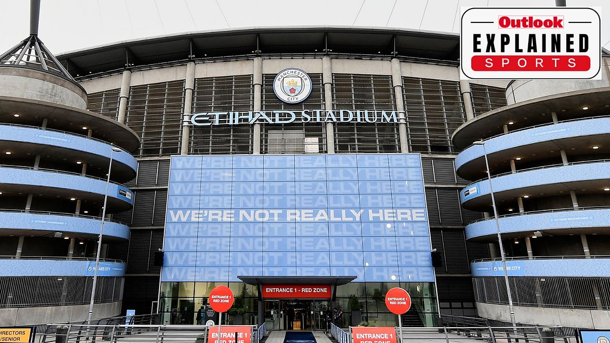 FILE - A general view of the stadium ahead of the FA Cup third round soccer match between Manchester City and Manchester United at the Etihad stadium, Manchester, England, Sunday, Jan. 8, 2012. - (AP Photo/Scott Heppell, File)