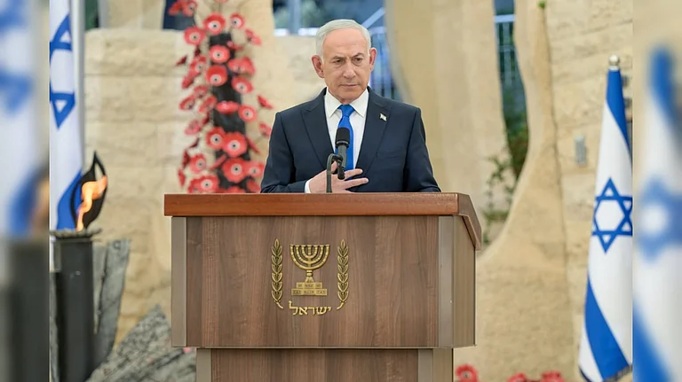 Israeli Prime Minister, Benjamin Netanyahu, at the State Memorial Ceremony for those who fell in the October 7 massacre - X@IsraeliPM