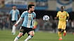 (AP Photo/Natacha Pisarenko) : Argentina's Lionel Messi controls the ball during his final match for the national team, a soccer friendly against Benin, in Buenos Aires, Argentina, Tuesday, Oct.6, 2026.
