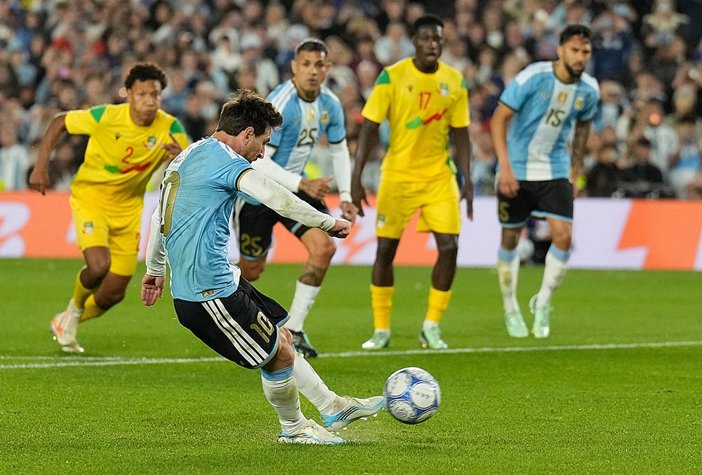 Argentina vs Benin international friendly highlights Lionel Messi scores from the penalty spot 