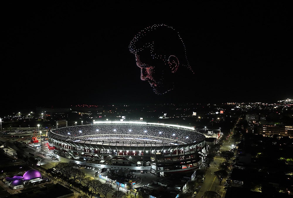 Argentina vs Benin international friendly A drone display featuring Argentinas Lionel Messi