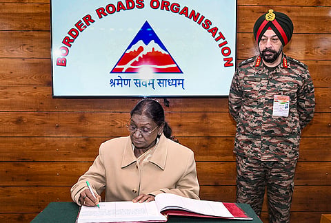 President Droupadi Murmu visits the Atal Tunnel at Rohtang, in Lahaul and Spiti district, Himachal Pradesh. 