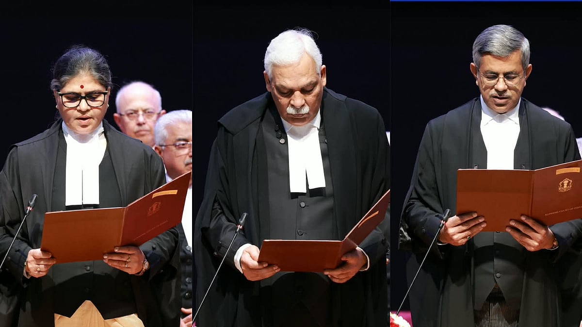 Justices Sunita Agarwal, Devendra Kumar Upadhyaya and Aparesh Kumar Singh (L-R) - DD News