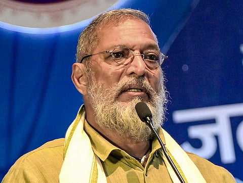 Veteran actor Nana Patekar passed away on Thursday, Oct. 8, 2026, at the age of 75 after suffering a severe cardiac arrest at his residence in Dona Paula, Goa. Patekar addresses the 'Jalkranti Parishad 2026' event, in Nagpur, Maharashtra, in this file photo dated Monday, May 18, 2026. 
