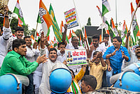 In Photos: Opposition Protests Against CEC, SIR Across India | Photo: PTI : Congress workers stage a protest against alleged irregularities in the Special Intensive Revision (SIR) of electoral rolls, in Patna, Thursday, Oct. 8, 2026.