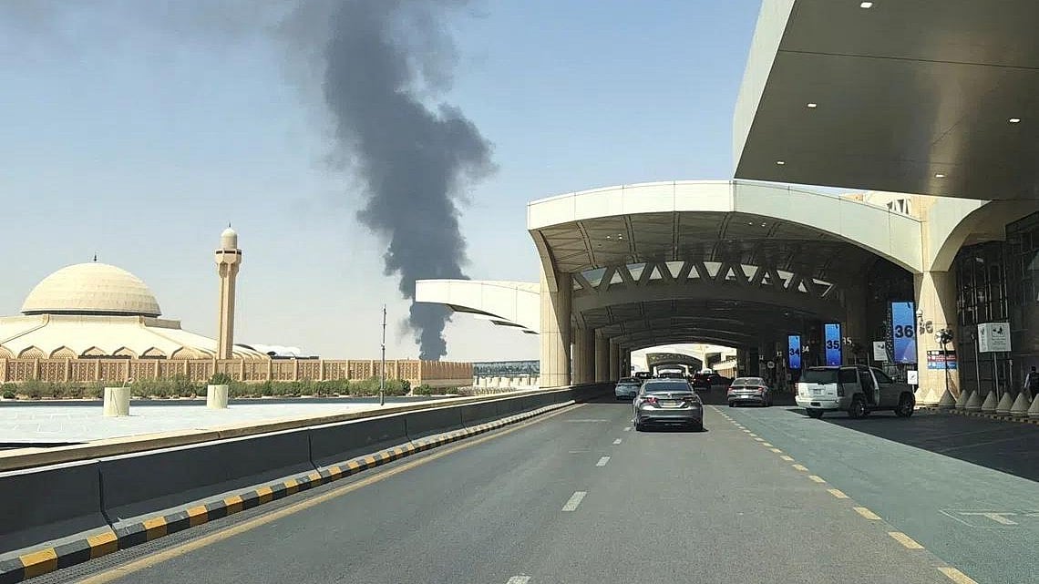 Smoke rises near King Khalid International Airport in Riyadh after an attack, Saudi Arabia. -  | Reuters
