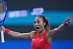 Qinwen Zheng Survives Three-Set Battle Against Alina Charaeva To Reach Quarterfinals | Photo: AP/Achmad Ibrahim : Zheng Qinwen, of China, celebrates after defeating Alina Charaeva, of Armenia in the fourth round of the women's singles match at the China Open tennis tournament in Beijing, Wednesday, Oct. 7, 2026.