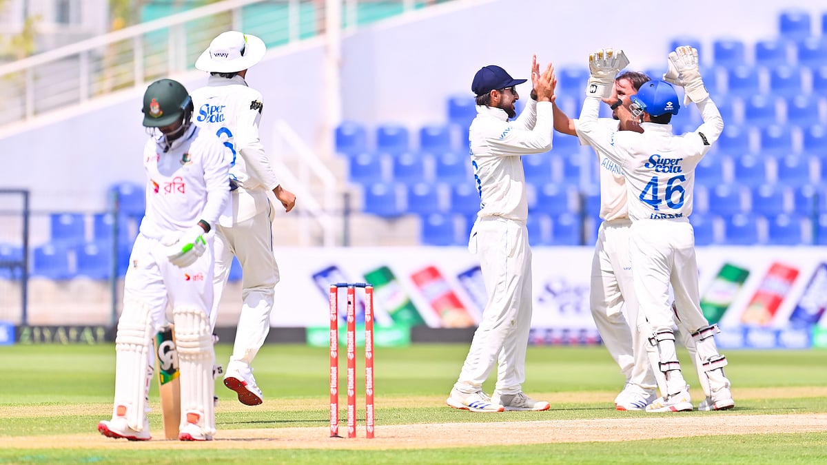 Afghanistan celebrate as Ikram gets Tanzid Hasan in one-off test. - | Photo: X/ACBMedia