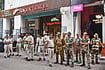 Rahul Gandhi Lunch Trail: Sagar Ratna, Moets In Delhi Spotlight Ahead Of Protest
Photo: PTI/Rushikesh More : Police and security personnel stand guard outside Sagar Ratna restaurant, ahead of the INDIA bloc's march to Rashtrapati Bhavan to seek President Droupadi Murmu's intervention over its demand for Chief Election Commissioner Gyanesh Kumar's resignation, at Janpath, in New Delhi. More than 20,000 police and paramilitary personnel have been deployed across central Delhi, where the Cockroach Janata Party (CJP) too has announced another protest on Saturday, this time against Kumar.
