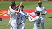| Photo: X/ProteasMen : South Africa's player celebrate after a good start in the first Test vs Australia in Durban.