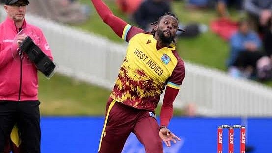 Shamar Springer endured a rough night against India in Ranchi, conceding 2/64 in his four overs as India racked up 249/5. - X