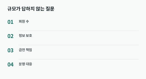 규모와 서로 다른 책임 영역을 구분하는 개념도