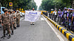 CJP Protest LIVE Updates: YouTuber Dhruv Rathee Detained Ahead Of Jantar Mantar 2.0 Photo: PTI : Security personnel keep vigil as heavy police deployment and entry restrictions are enforced ahead of a planned protest by Cockroach Janta Party (CJP) members, in New Delhi, Saturday, Oct. 10, 2026.