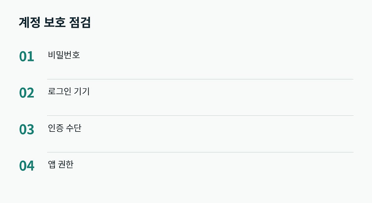 정보를 보낸 범위에 맞춰 연결된 계정과 기기를 점검합니다.