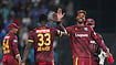 IND Vs WI 2nd T20I: Gautam Gambhir Reveals How Roston Chase Turned The Game Against India (AP Photo/ Rafiq Maqbool) : West Indies' Roston Chase, second right, celebrate the wicket of India's captain Shubman Gill during the first one day international cricket match between India and West Indies in Thiruvananthapuram, India, Sunday, Sept. 27, 2026.