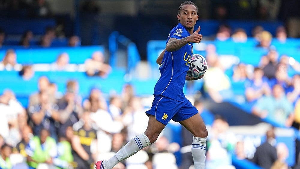 Chelsea's Joao Pedro celebrates after scoring his side's second goal during the English Premier League soccer match between Chelsea and Hull City in London. - | Photo: AP/Dave Shopland