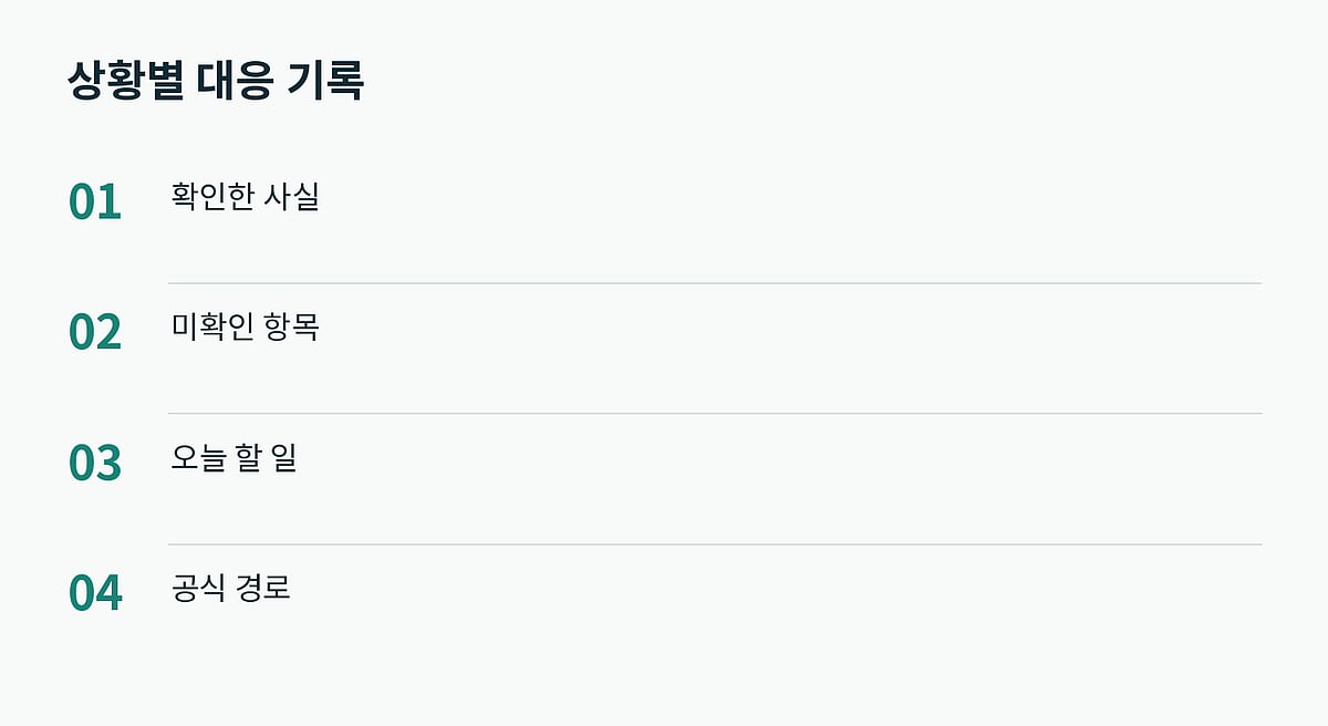 확인한 사실을 기준으로 오늘 필요한 보호 조치를 정합니다.