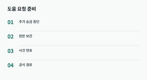 피해 의심 상황에서 기록과 공식 도움을 연결한다