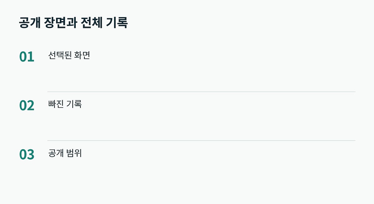 일부 장면이 실제여도 전체 성과를 대표하지 않을 수 있습니다.
