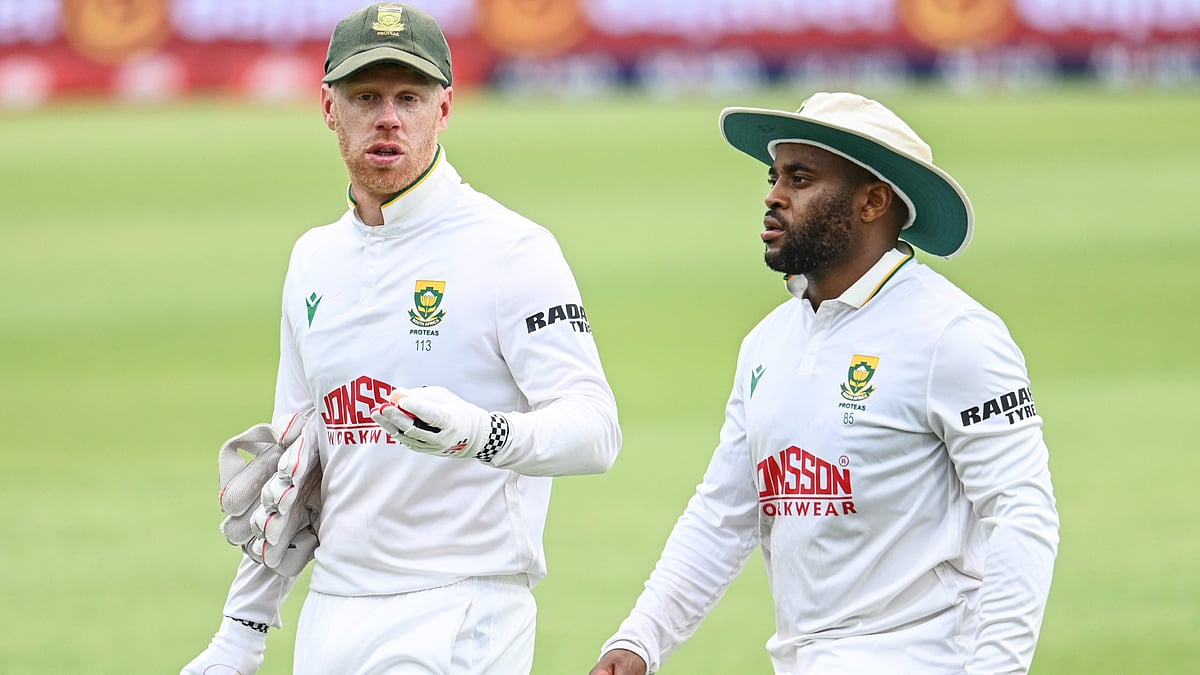 South Africa's captain Temba Bavuma with wicketkeeper Kyle Verreynne (L-R) - | Photo: X/ProteasMen