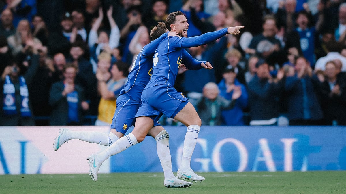 Jordan Henderson celebrates after scoring a stunning free-kick during Chelsea vs Bournemouth Premier League 2026-27 match.  - ChelseaFC/X