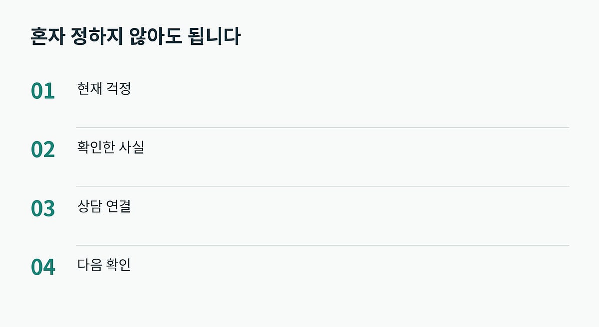 정리가 완벽하지 않아도 보호자가 먼저 상담을 요청할 수 있습니다.