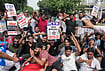 In Photos: Protests And Detentions Continue For Second Day Despite SC's Direction To Limit Police Action | Photo: PTI/Salman Ali : Activists of various student bodies shout slogans, at the Connaught Place area, amid continued demonstration calls by the Cockroach Janta Party (CJP) demanding the resignation of Chief Election Commissioner (CEC) Gyanesh Kumar, in New Delhi, Sunday, Oct. 11, 2026.