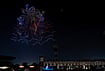 Durga Puja In Pictures: Faith, Festivity And The Spirit Of Celebration | Photo: AP/Bikas Das : A drone show depicts Hindu goddess Durga floating in the sky during a celebration ahead of Hindu festival Durga Puja, in Kolkata, India, Saturday, Oct. 10, 2026.