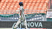 | Photo: AP/Ashwini Bhatia : India's Sai Sudharsan leaves the ground after losing his wicket on day one of the cricket test match between Afghanistan and India in New Chandigarh.