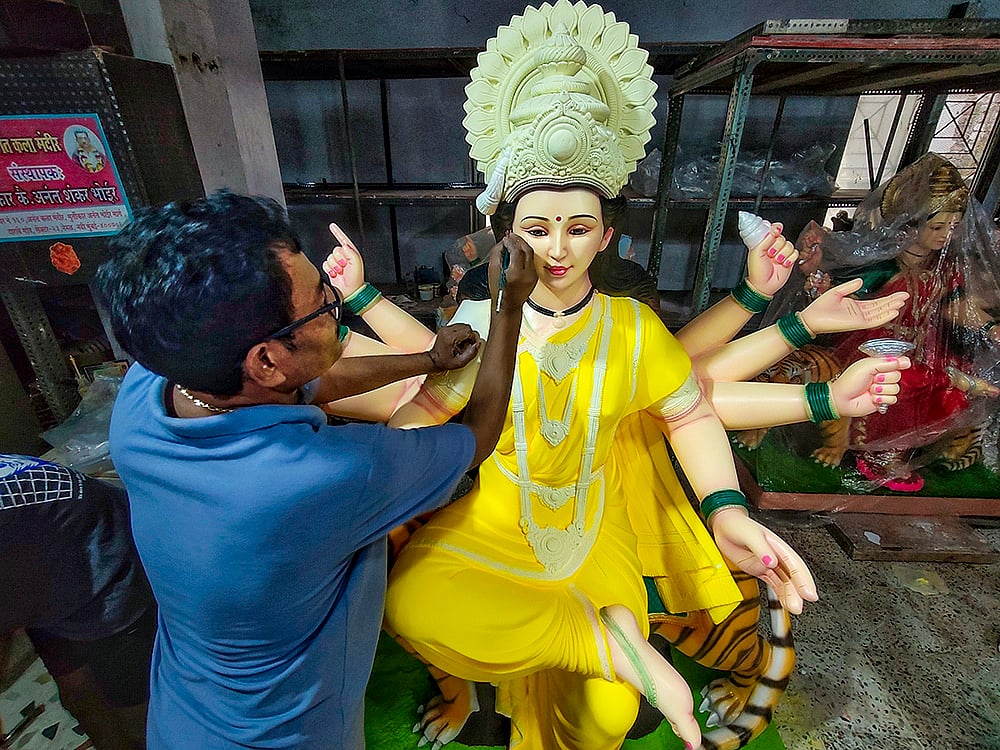Durga Puja preparations in navi mumbai