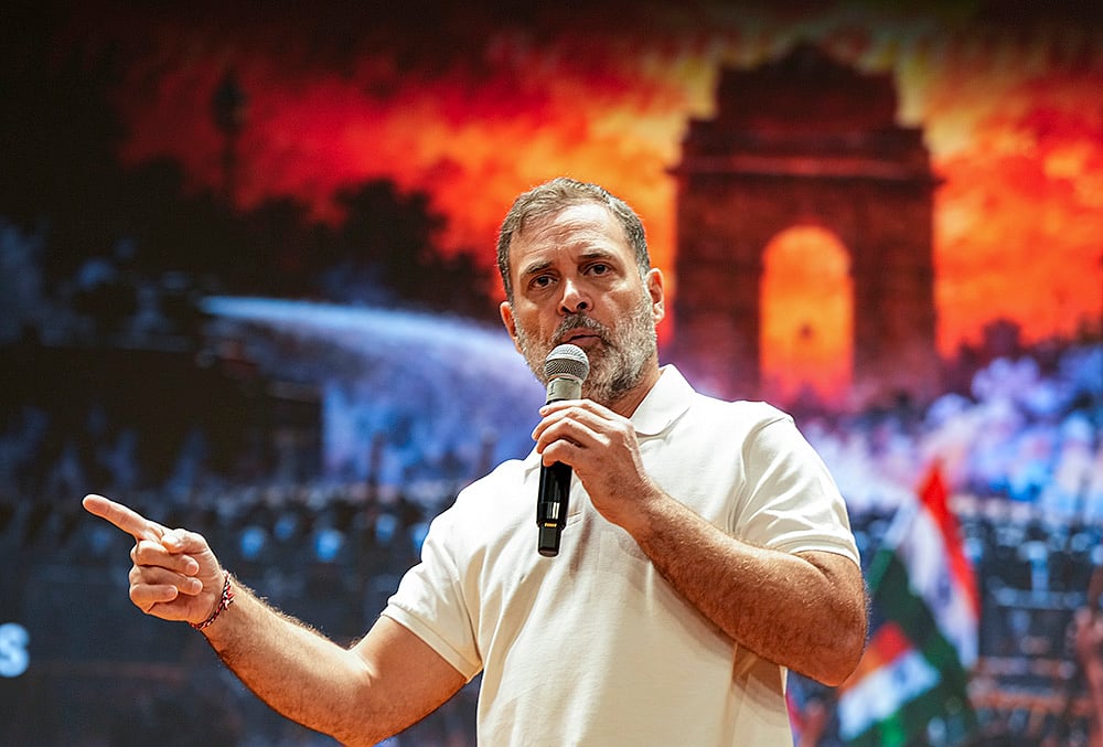 BJP Accuses Rahul Gandhi Of Seeking ‘Bangladesh-like Anarchy’ For Regime Change
 - | Photo: PTI/Arun Sharma