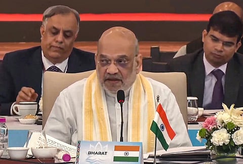 Union Home Minister Amit Shah addresses the first Bay of Bengal Initiative for Multi-Sectoral Technical and Economic Cooperation (BIMSTEC) Home Ministers' Meeting, in New Delhi. 
