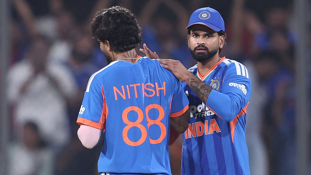 Shreyas Iyer and Nitish Kumar Reddy in action during India vs West Indies 3rd T20I 2026 at Indore.  - bcci/X