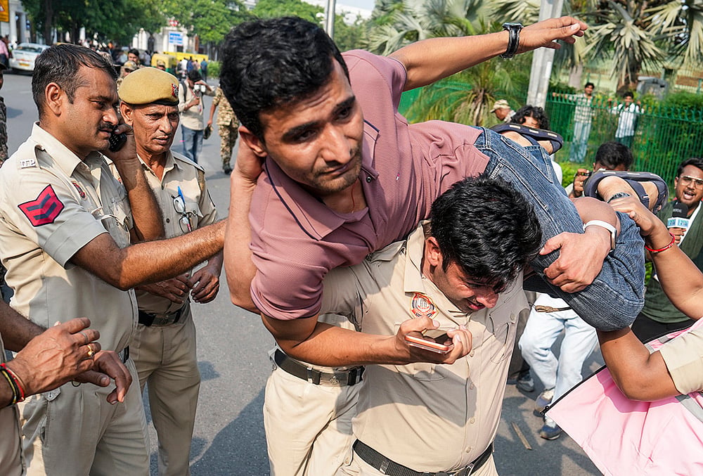 NSUI protest against CEC